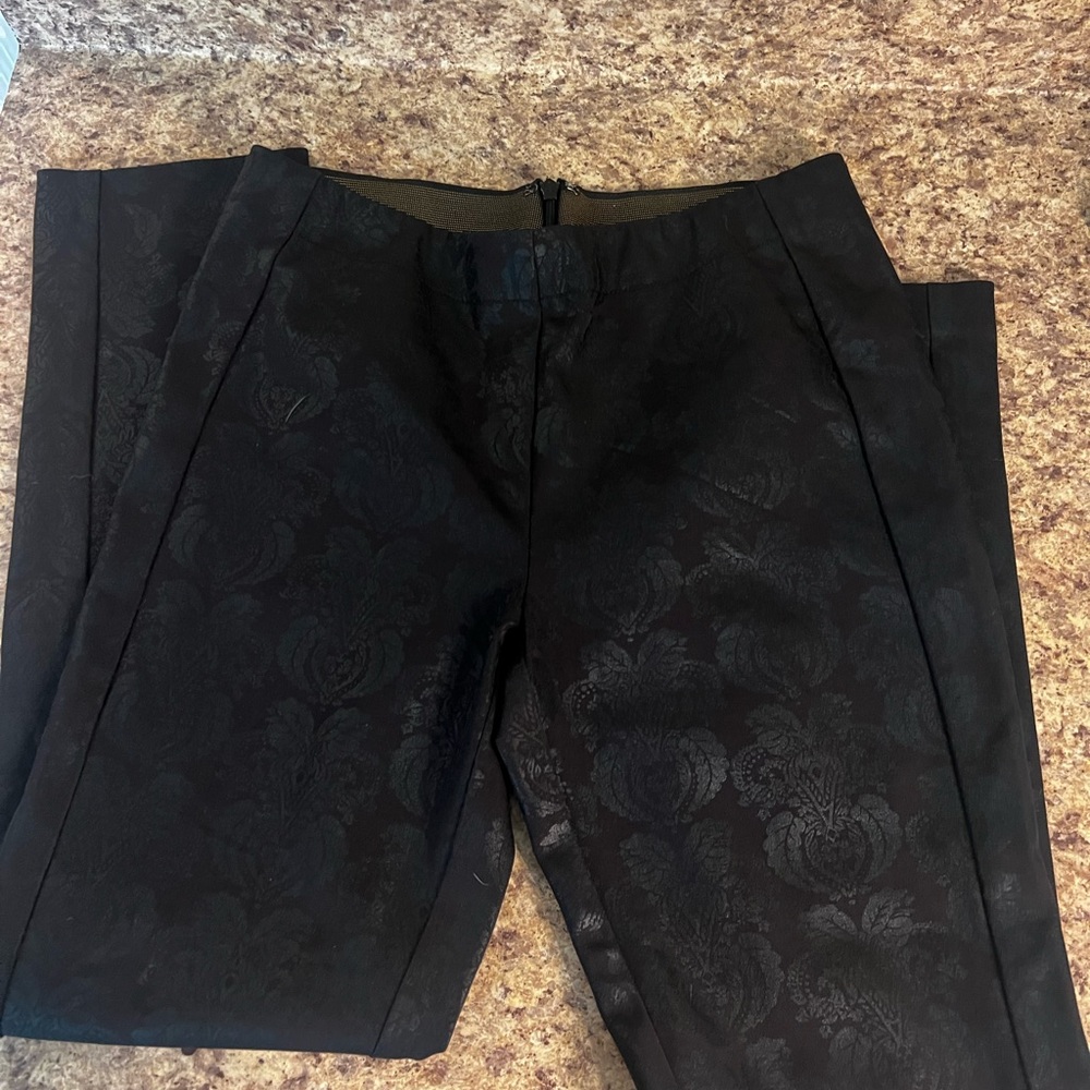Anthropologie Black Jacquard Women’s Dress Pant’s